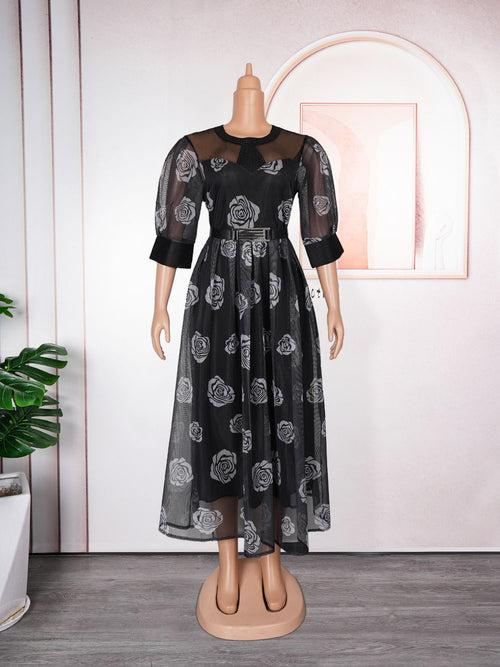 HDAfricanDress Plus Size African Party Dresses For Women 2024 New Kaftan Print Maxi Long Dress 602