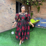 HDAfricanDress Plus Size African Party Dresses For Women 2024 New Kaftan Print Maxi Long Dress 6011