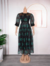 HDAfricanDress Plus Size African Party Dresses For Women 2024 New Kaftan Print Maxi Long Dress 6014