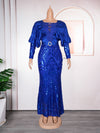 HDAfricanDress Plus Size African Party Dresses For Women Dashiki Ankara Sequin Bodycon Maxi Dress 602
