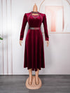 HDAfricanDress Plus Size Dubai Luxury Dresses For African Women 2024 New Ankara Turkey Velvet Outfits 611
