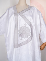 HDAfricanDress African Women Traditional Party Dress Embroidery 2024 Ramadan White Ankara Robe 107