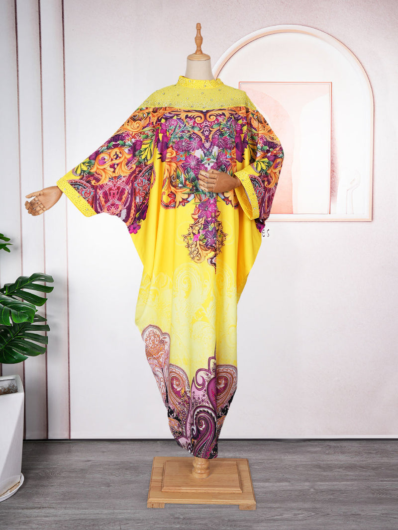 HDAfricanDress Elegant African Dresses For Women Muslim Print Boubou Abayas Robe Dashiki Ankara Outfit 103