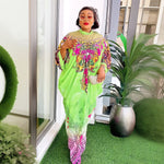 HDAfricanDress Elegant African Dresses For Women Muslim Print Boubou Abayas Robe Dashiki Ankara Outfit 112