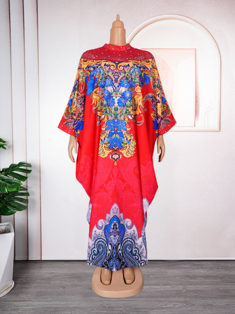 HDAfricanDress Elegant African Dresses For Women Muslim Print Boubou Abayas Robe Dashiki Ankara Outfit 119