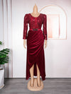 HDAfricanDress African Party Long Dresses For Women 2024 New Dashiki Ankara Sequin Evening Turkey Outfits 6012
