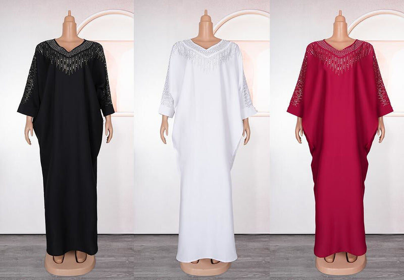 HDAfricanDress Abayas For Women Luxury 2024 African Muslim Fashion Dress Caftan Marocain Boubou Robe 608