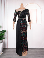 HDAfricanDress African Party Long Dresses For Women 2024 Dashiki Ankara Sequin Evening Turkey Outfits 109