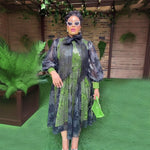 HDAfricanDress Plus Size African Party Dresses for Women 2024 Ankara Sequin Elegant Turkey Muslim Dress 112