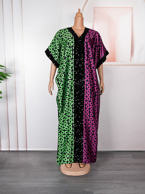 HDAfricanDress African Dresses For Women Muslim Sequin Kaftan Abayas Dashiki 2024 Ankara Evening Gown 502