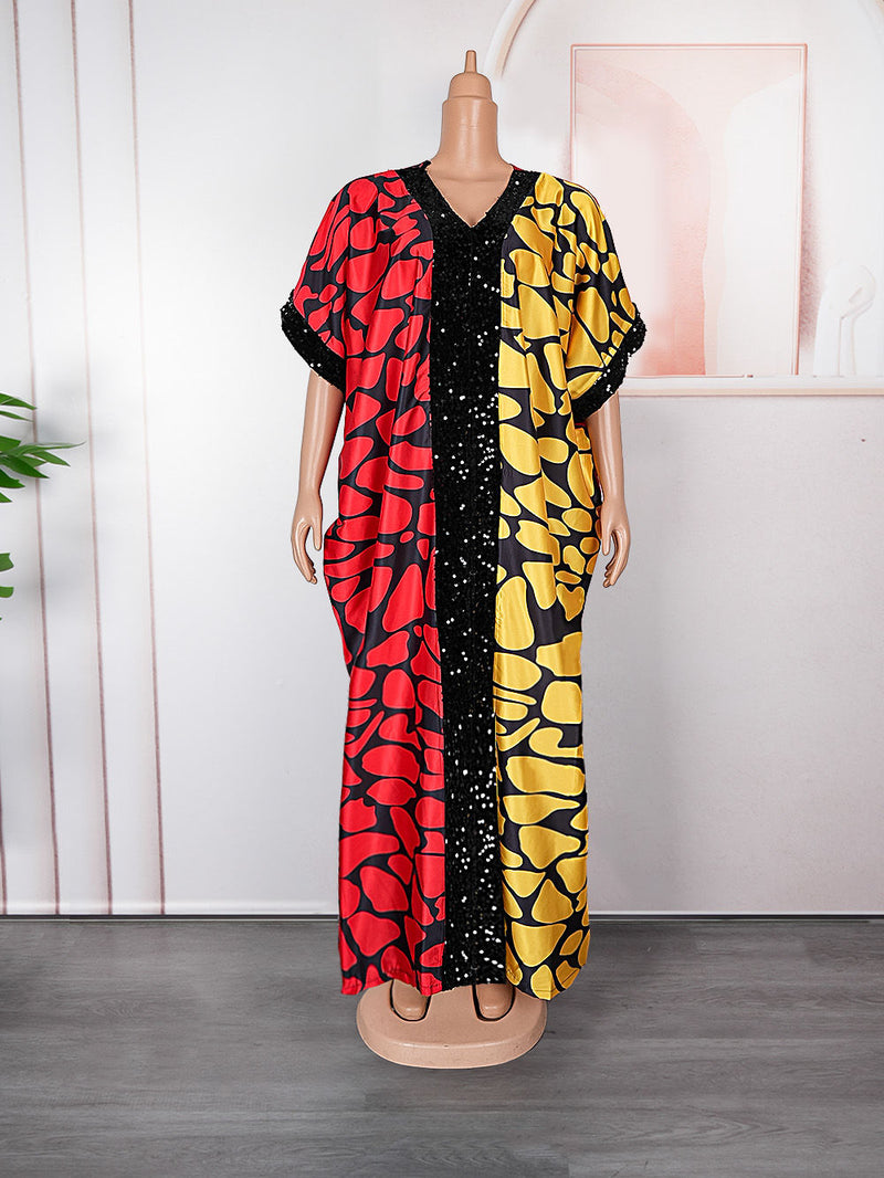 HDAfricanDress African Dresses For Women Muslim Sequin Kaftan Abayas Dashiki 2024 Ankara Evening Gown 5014