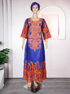 HDAfricanDress 2024 Embroidery Bazin Riche African Dresses For Women Ankara Robe Boubou Dashiki Dress 102