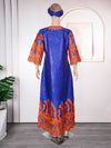 HDAfricanDress 2024 Embroidery Bazin Riche African Dresses For Women Ankara Robe Boubou Dashiki Dress 104