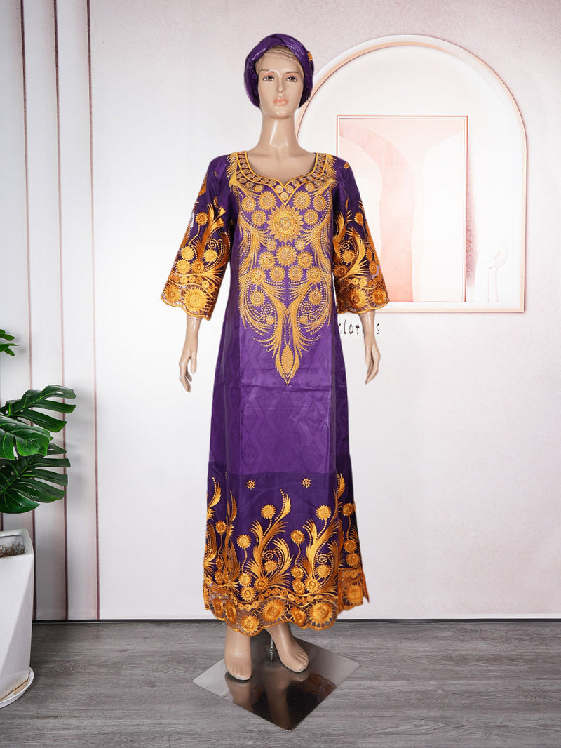 HDAfricanDress African Dresses For Women Ankara Robe Boubou 2024 Dashiki Bazin Embroidery Dress 102