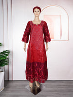 HDAfricanDress African Dress For Women 2024 Embroidery Bazin Riche Ankara Ramadan Wedding Party Clothing 112