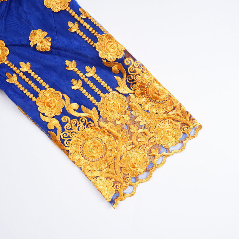 HDAfricanDress African Dress For Women Embroidery Blue Bazin Riche 2024 Boubou Ankara Dashiki Clothing 107