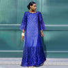 HDAfricanDress African Dresses For Women Traditional Bazin Purple Blue Embroidery Lace Dress Robe 109