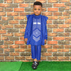 HDAfricanDress African Tradition Clothes For Kids Boys White Blue Long Sleeve Dashiki Robe Shirt Pant 1010