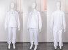 HDAfricanDress 2024 African Clothes For Child White Blue Bazin Long Sleeve Dashiki Robe 3 PCS Set 106
