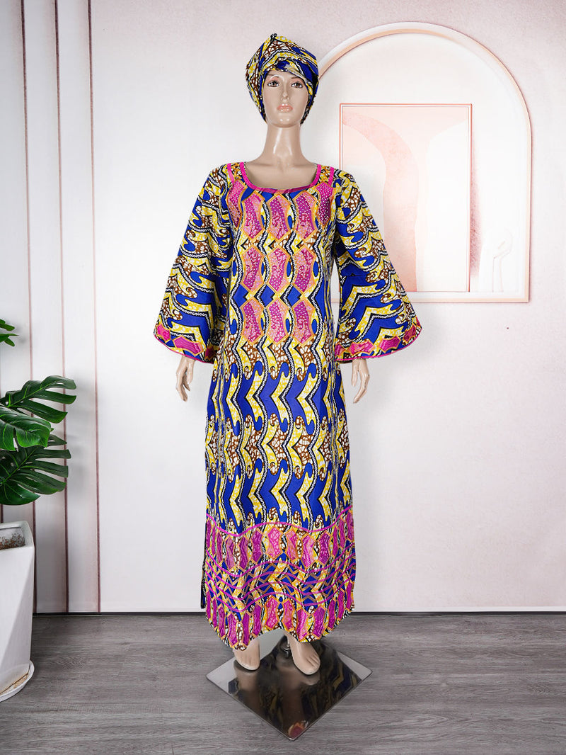 HDAfricanDress African Dresses For Women Ankara Robe Ramadan 2024 Traditional Dashiki Maxi Clothes 102