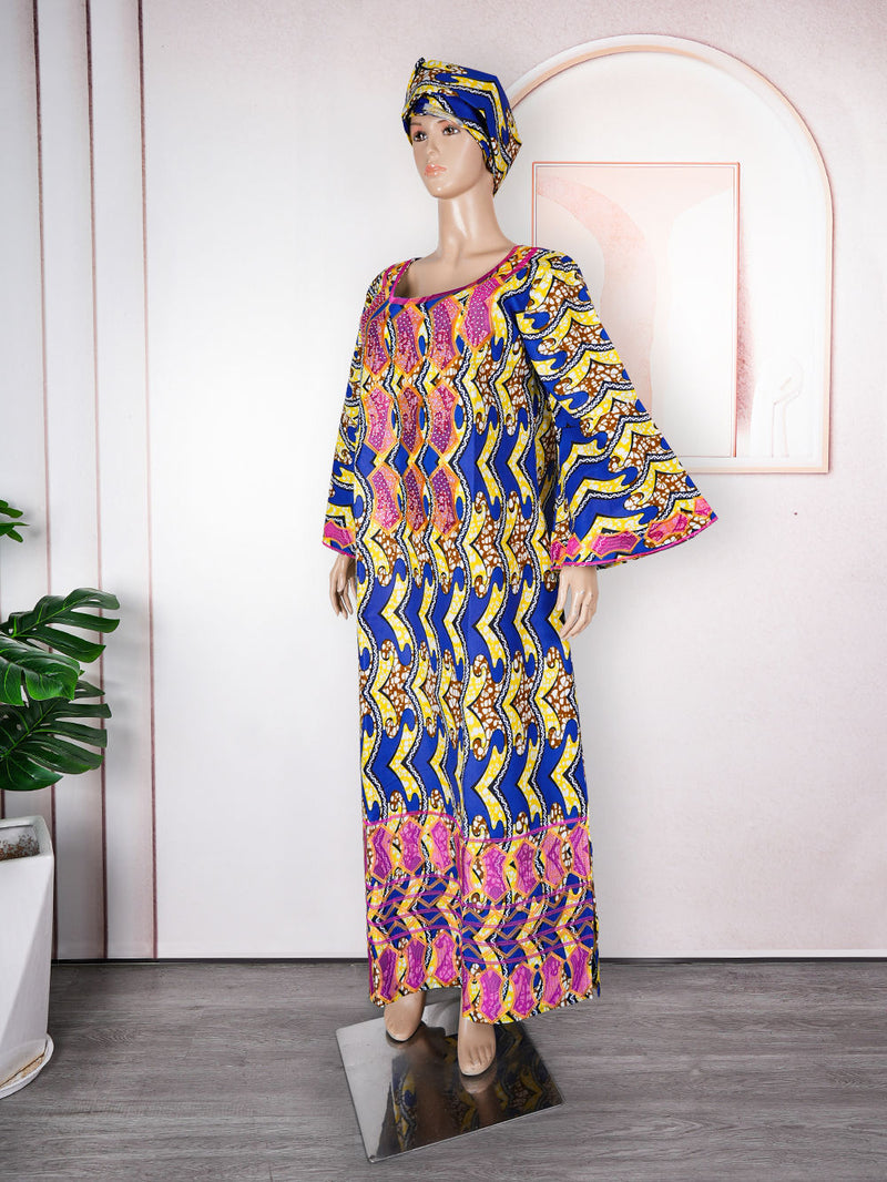 HDAfricanDress African Dresses For Women Ankara Robe Ramadan 2024 Traditional Dashiki Maxi Clothes 103