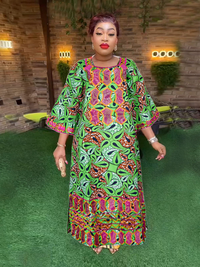 HDAfricanDress African Dresses For Women Ankara Robe Ramadan 2024 Traditional Dashiki Maxi Clothes 108