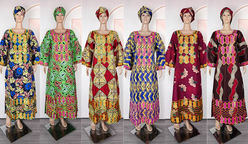 HDAfricanDress African Dresses For Women Ankara Robe Ramadan 2024 Traditional Dashiki Maxi Clothes 113