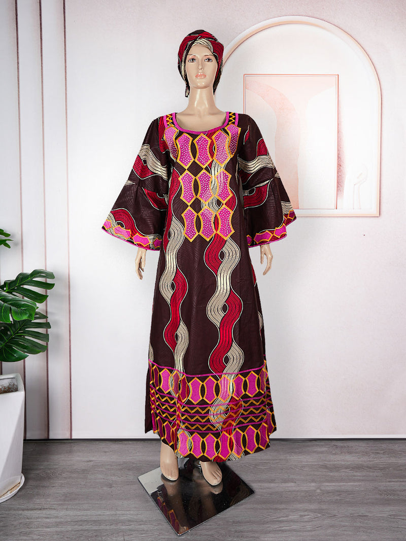 HDAfricanDress African Dresses For Women Ankara Robe Ramadan 2024 Traditional Dashiki Maxi Clothes 119