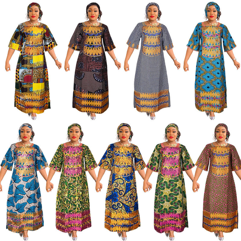 HDAfricanDress 2024 New Arrivals African Dresses For Women Wax Cloth Dashiki Bazin Ankara Traditional Clothes 108