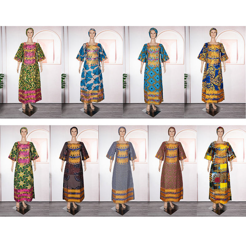 HDAfricanDress 2024 New Arrivals African Dresses For Women Wax Cloth Dashiki Bazin Ankara Traditional Clothes 109