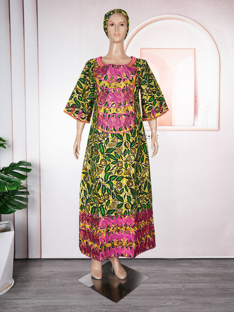 HDAfricanDress 2024 New Arrivals African Dresses For Women Wax Cloth Dashiki Bazin Ankara Traditional Clothes 1010