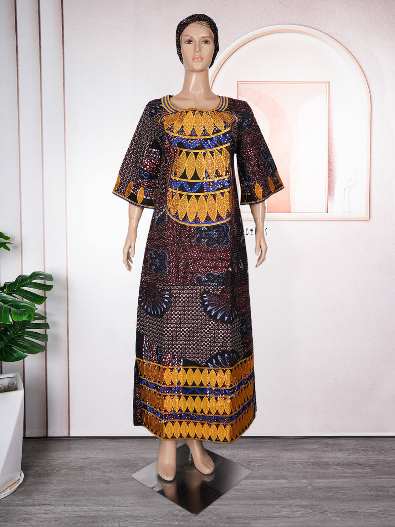 HDAfricanDress 2024 New Arrivals African Dresses For Women Wax Cloth Dashiki Bazin Ankara Traditional Clothes 1015