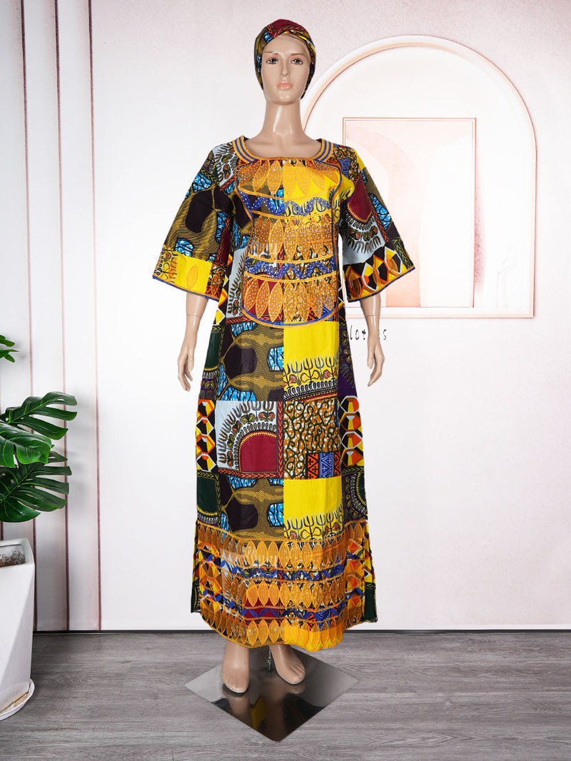 HDAfricanDress 2024 New Arrivals African Dresses For Women Wax Cloth Dashiki Bazin Ankara Traditional Clothes 1018