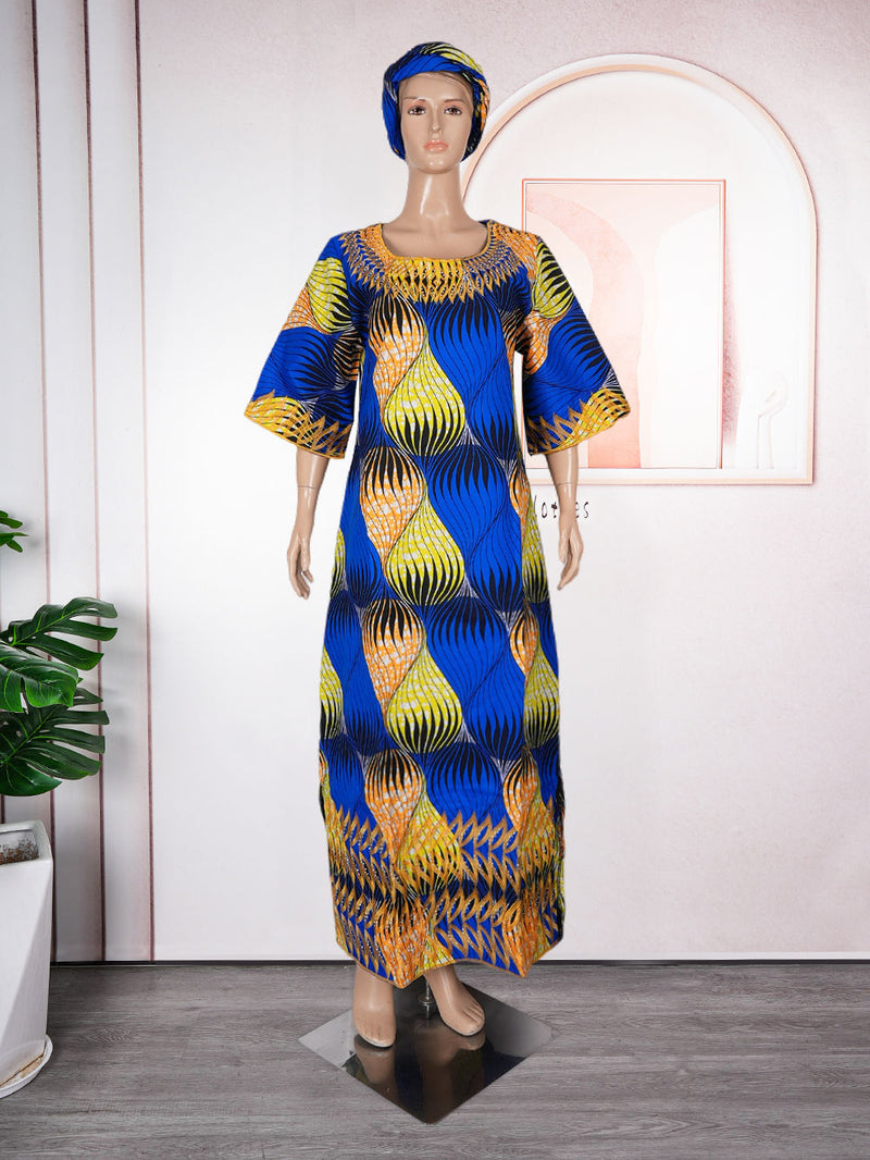 HDAfricanDress African Dresses For Women 2024 Ankara Robe Ramadan Party Gowns Dashiki Traditional Clothing 102