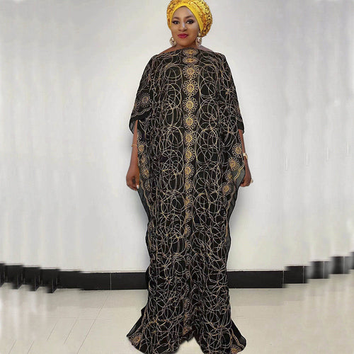 HDAfricanDress Abaya Ramadan Muslim Dress Elegant African Women Embroidery Robe Femme Caftan Islam Clothing 101