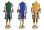 HDAfricanDress Dashiki Print African Party Dresses for Women Long Sleeve Plus Size 107