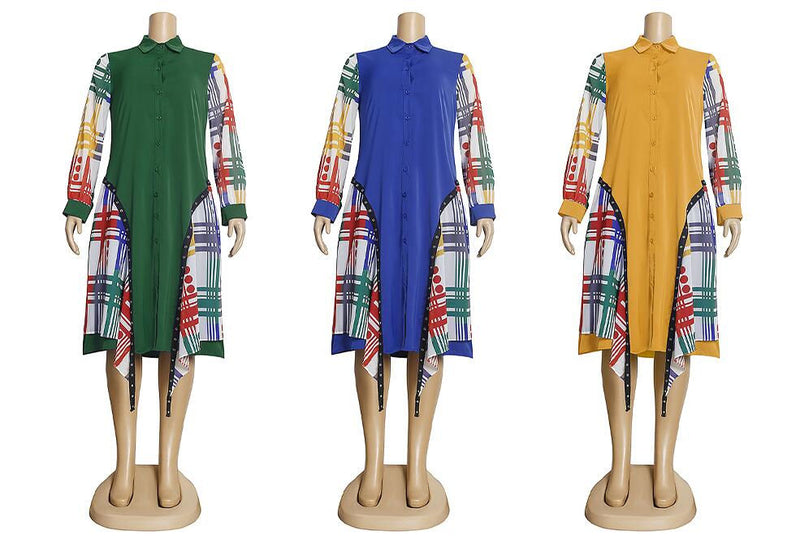 HDAfricanDress Dashiki Print African Party Dresses for Women Long Sleeve Plus Size 107