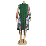 HDAfricanDress Dashiki Print African Party Dresses for Women Long Sleeve Plus Size 108