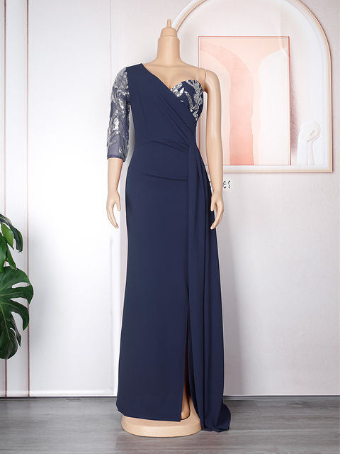 navy blue dashiki dress Abeba Oversized Short Dress (Navy Blue and Purple)