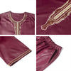 HDAfricanDress Dashiki No Cap Shirt Pants Set Embroidery Tops Trouser Suit 106