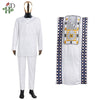HDAfricanDress  Rich Bazin Original Embroidery White Clothing Men 3 PCS Set Party Occasion 104
