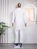 HDAfricanDress Tradition Men Outfit Riche Bazin Embroidery Shirt With Trouser 103