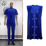 HDAfricanDress African Men Embroidery With Jewel Flannelette 3 PCS Set Shirt Pants Coat Clothing 105
