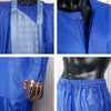 HDAfricanDress African Men Tradition Wedding Party Clothing Embroidery Blue Shirt Pant 3 PCS Dashiki Agbada 108