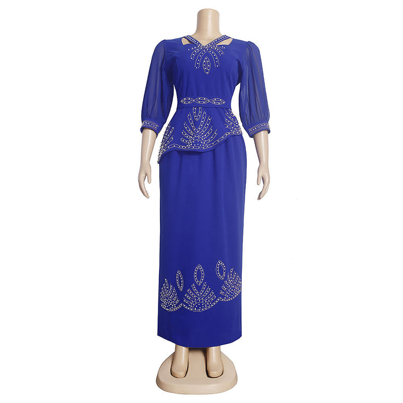 HDAfricanDress Tops Skirt Suit Women Clothing Two Piece Set Ankara Turkey Outfit 102
