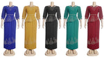 HDAfricanDress Tops Skirt Suit Women Clothing Two Piece Set Ankara Turkey Outfit 1010