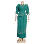 HDAfricanDress Tops Skirt Suit Women Clothing Two Piece Set Ankara Turkey Outfit 1013