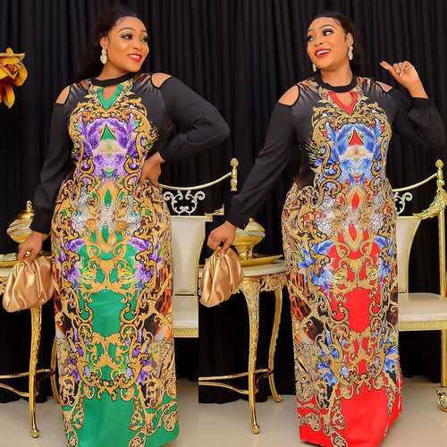 HDAfricanDress African Women Traditional Boubou Wedding Party Long Sleeve Gown Turkey 101