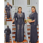 HDAfricanDress 2 PCS Sets Tops Skirts Suits Dashiki African Outfits Gown 107