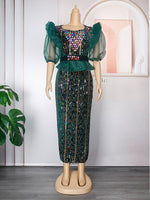 HDAfricanDres African Dresses for Women Elegant Luxury Velvet Evening Gowns Turkey Long Maxi 2011